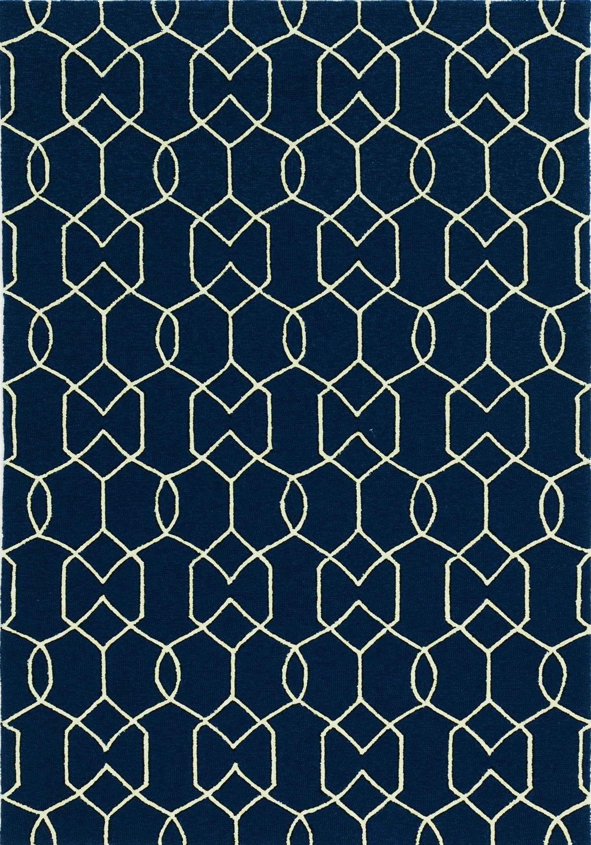 8' X 11' Navy Blue Moroccan Indoor Outdoor Area Rug