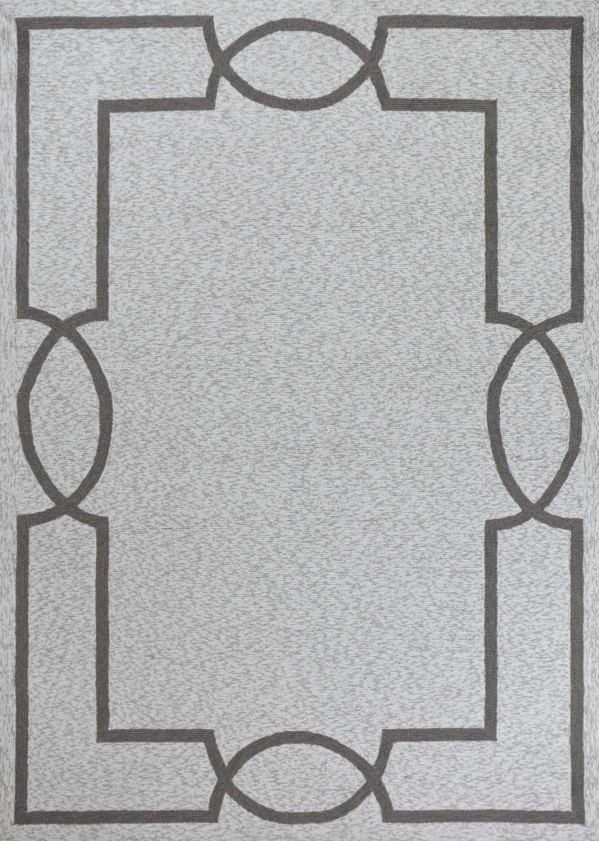 5' X 7' Ivory And Brown Geometric Handmade Indoor Outdoor Area Rug - Outdoor