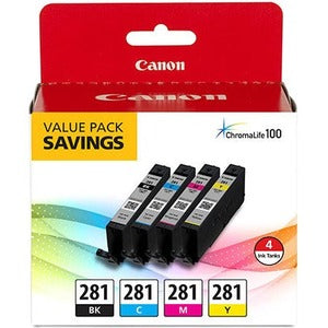 Canon CLI-281 Ink Cartridge - Black, Cyan, Magenta, Yellow - Computers & Electronics
