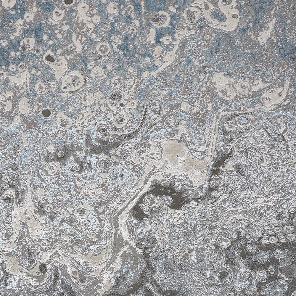 5' X 8' Blue and Gray Abstract Power Loom Area Rug - Home & Garden