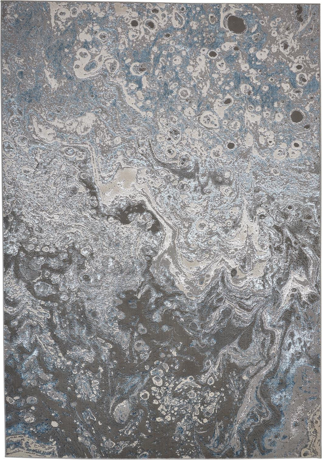 5' X 8' Blue and Gray Abstract Power Loom Area Rug - Home & Garden