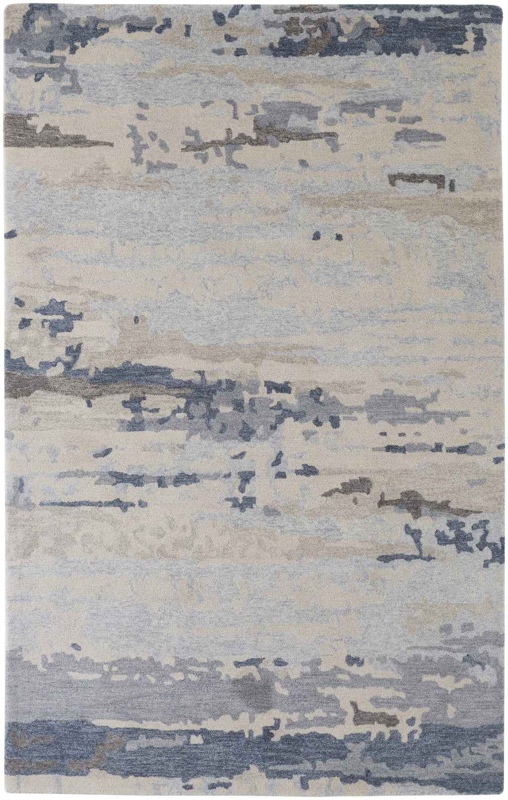 10' x 14' Blue and Gray Abstract Hand Tufted Area Rug