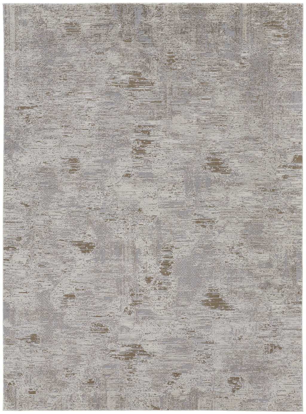 2' X 3' Gray Ivory And Tan Abstract Distressed Area Rug - Home & Garden