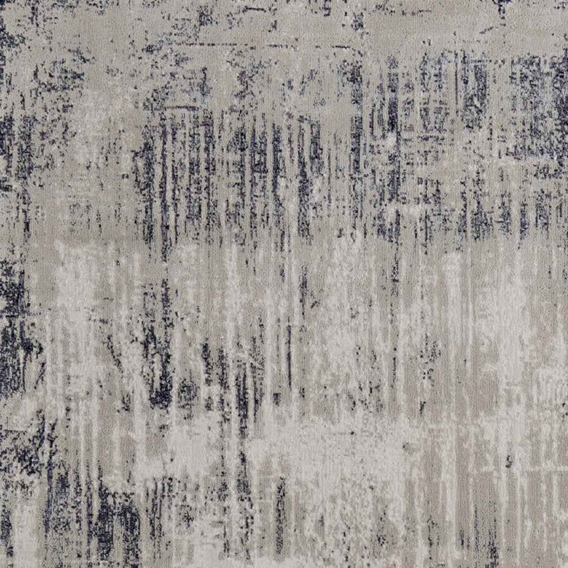 2' x 3' Blue and Ivory Abstract Power Loom Distressed Area Rug