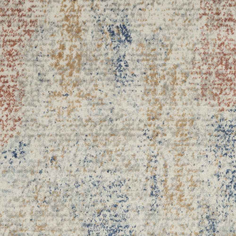 3' X 5' Ivory Abstract Power Loom Distressed Non Skid Area Rug