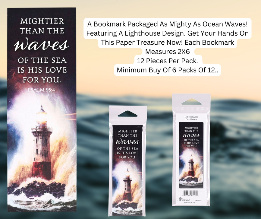 Mighty waves lighthouse bookmark pack shown in multiple retail boxes
