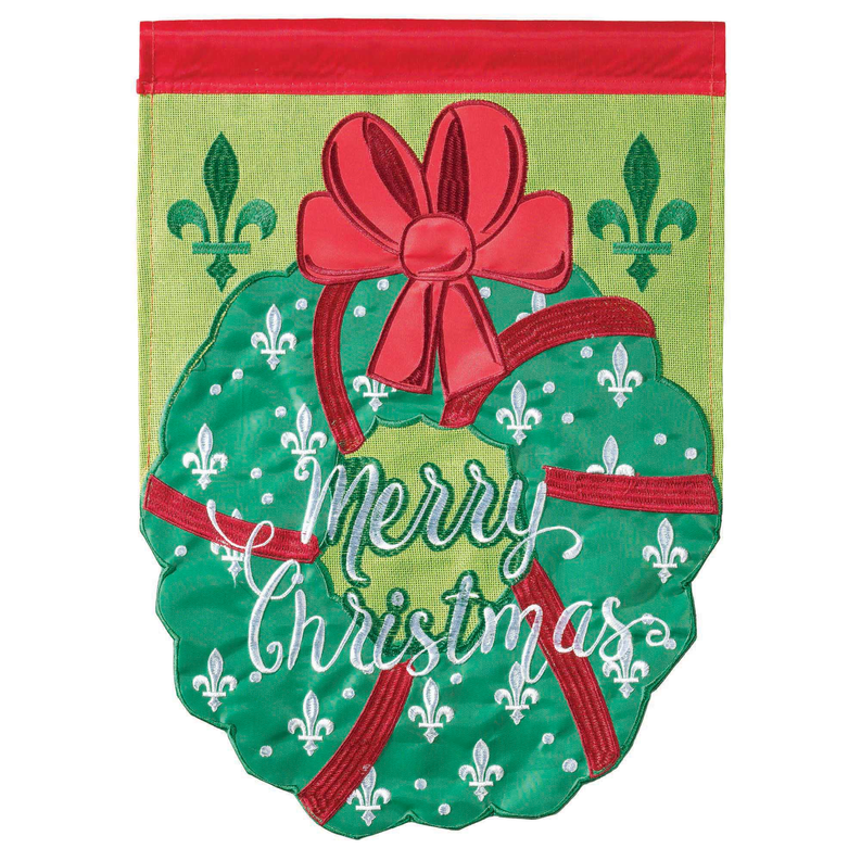 Flag Christmas Wreath 29x42 - Brown/ Green / 1 - Religious Jewelry