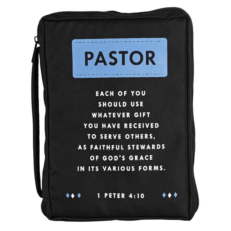 Bible Case Pastor Faithful Steward Lg - BLK/BLU / 1 - Religious Jewelry