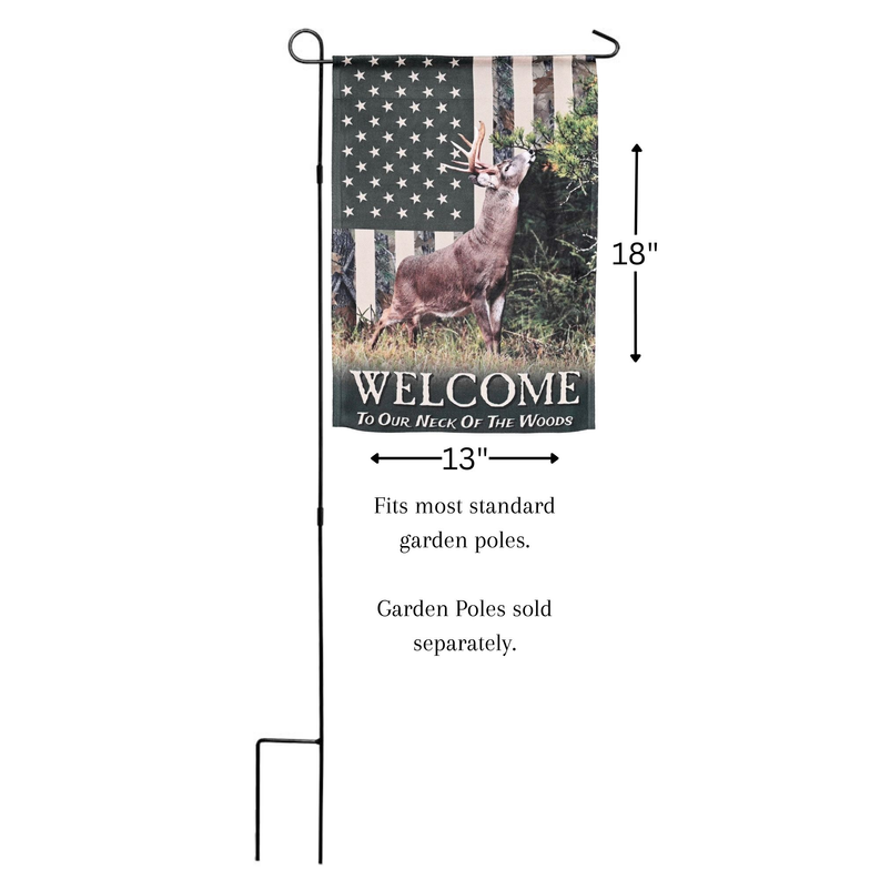Flag Deer Camo Welcome 13x18 - Green/ Brown / 1 - Religious Jewelry