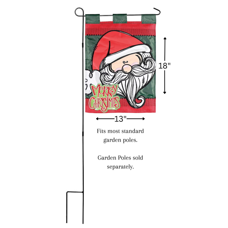 Flag Santa Merry Christmas 13x18 - Red/ Green / 1 - Religious Jewelry
