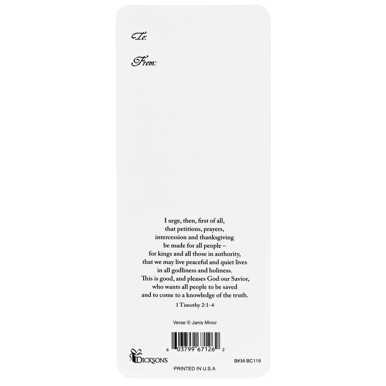 Patriotic prayer card back with To/from lines and 1 Timothy 2:1–4 verse