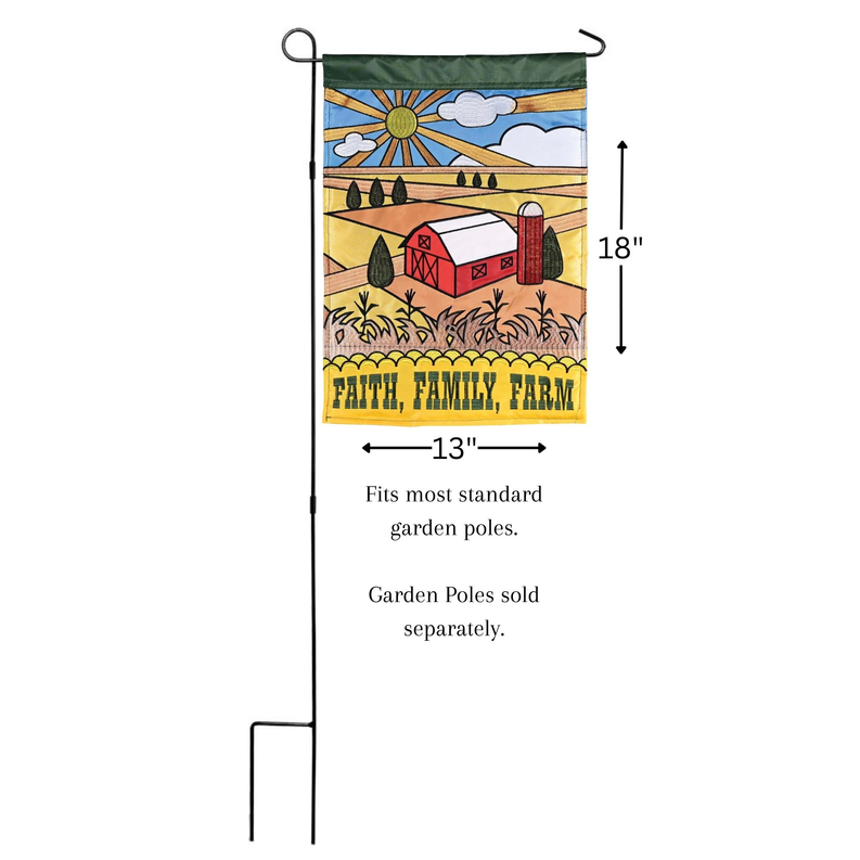 Flag Barn Faith Family Farm 13x18 - Yellow/ Green / 1 - Religious Jewelry