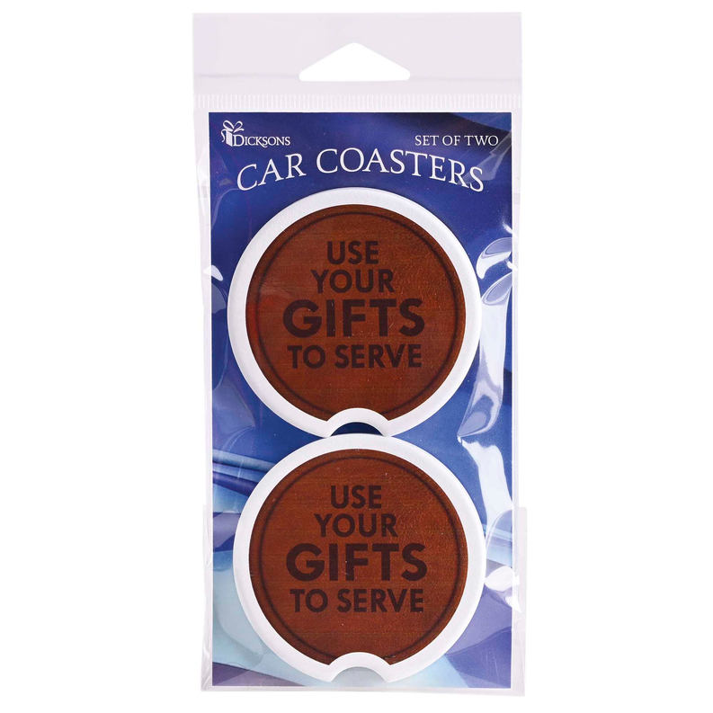 Car Coasters Use Your Gifts To Serve 2Pk - BRN / 1 - Religious Jewelry