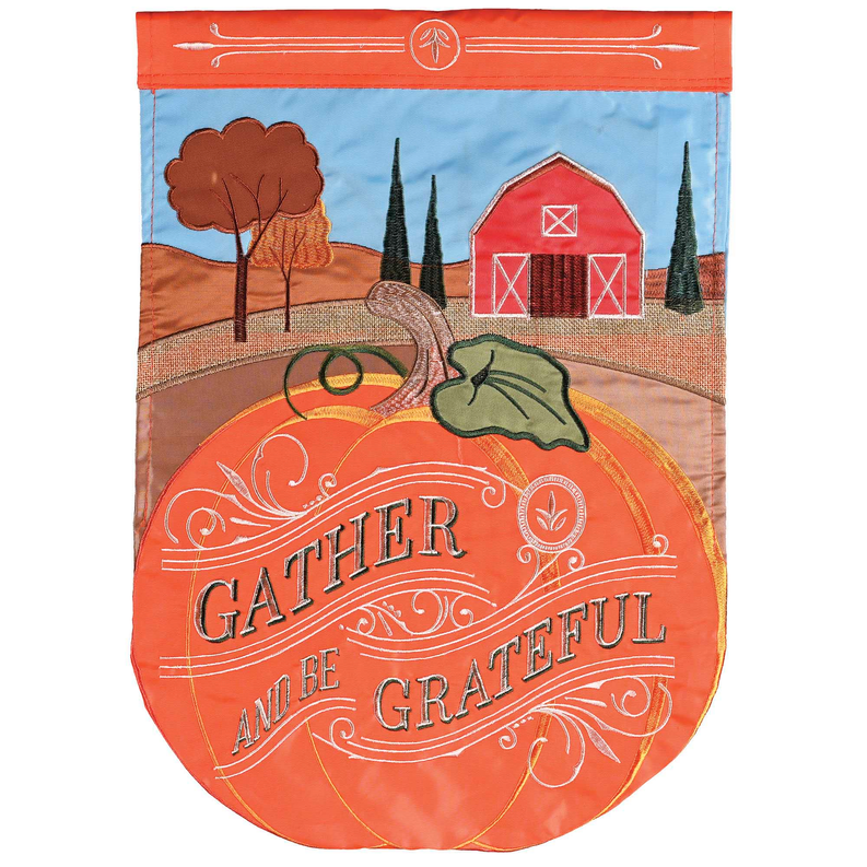 Flag Gather And Be Grateful 29x42 - Orange/ Brown / 1 - Religious Jewelry