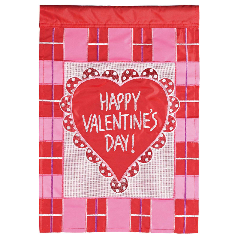 Flag Happy Valentines Day 29x42 - Red/ Pink / 1 - Religious Jewelry