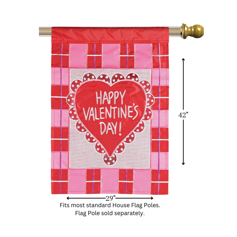 Flag Happy Valentines Day 29x42 - Red/ Pink / 1 - Religious Jewelry