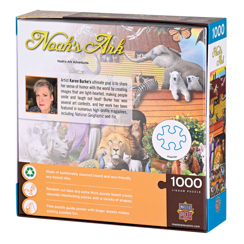Noah’s Ark 1000-piece jigsaw puzzle box with bonus poster and finished image on front