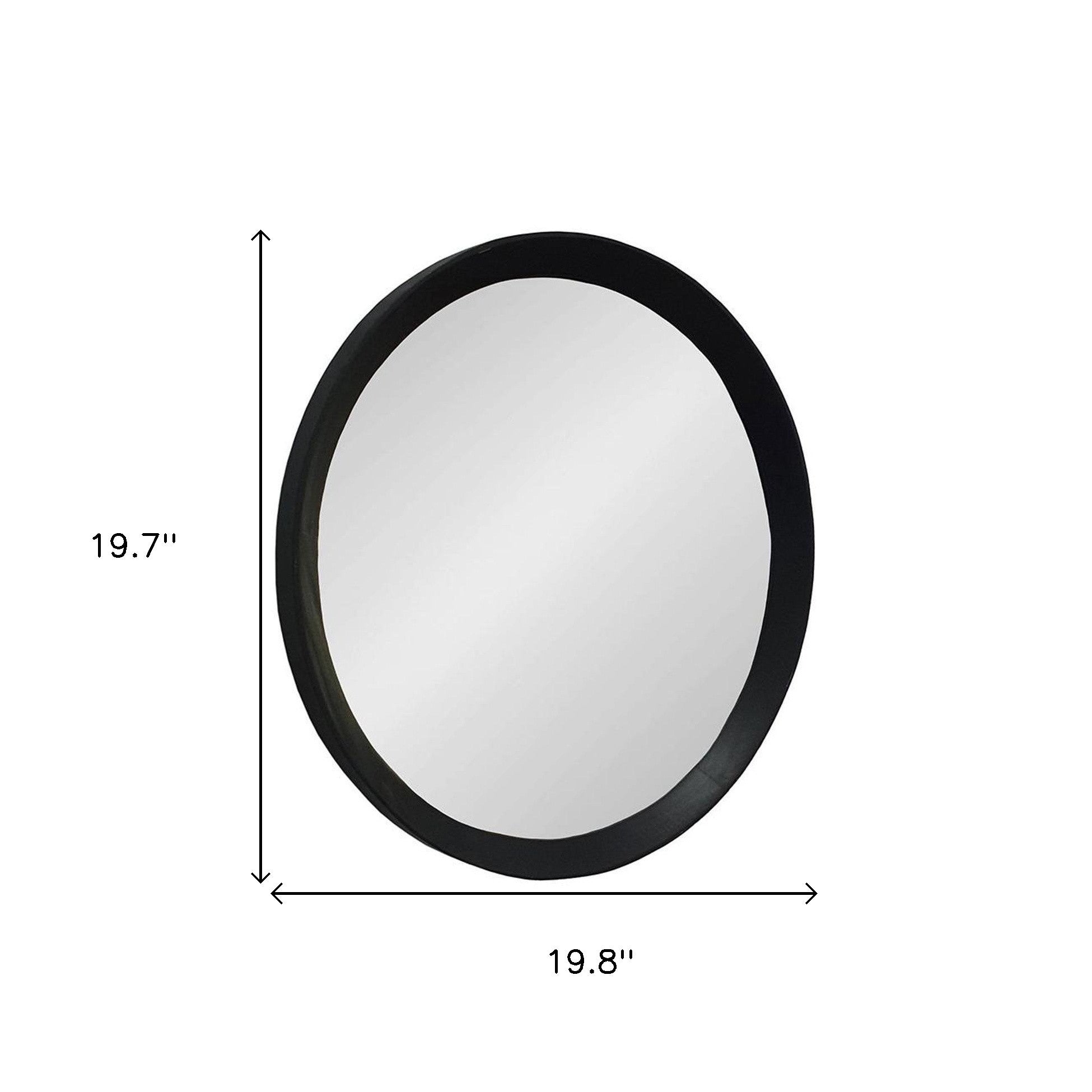 20" Black Round Wood Framed Accent Mirror - Bed & Bath