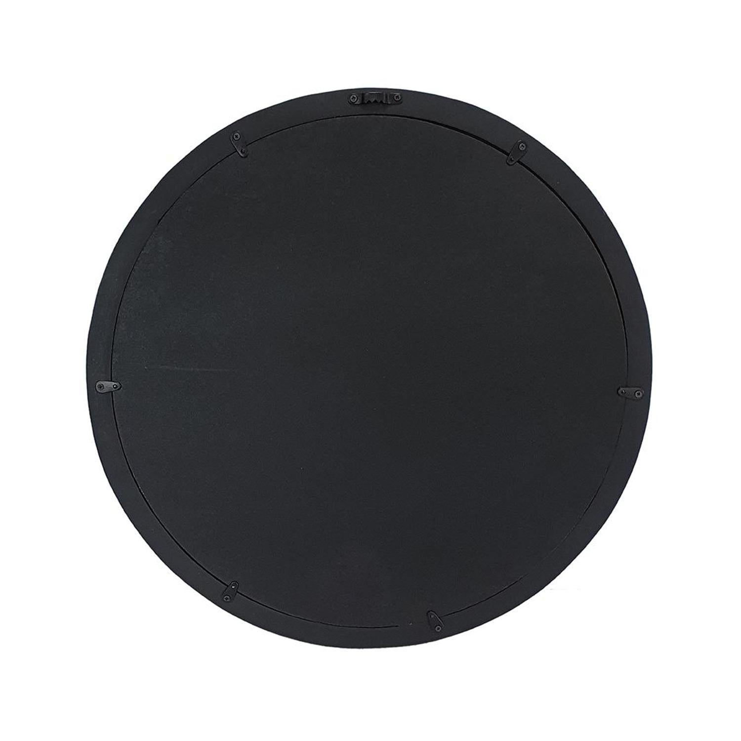 20" Black Round Wood Framed Accent Mirror - Bed & Bath