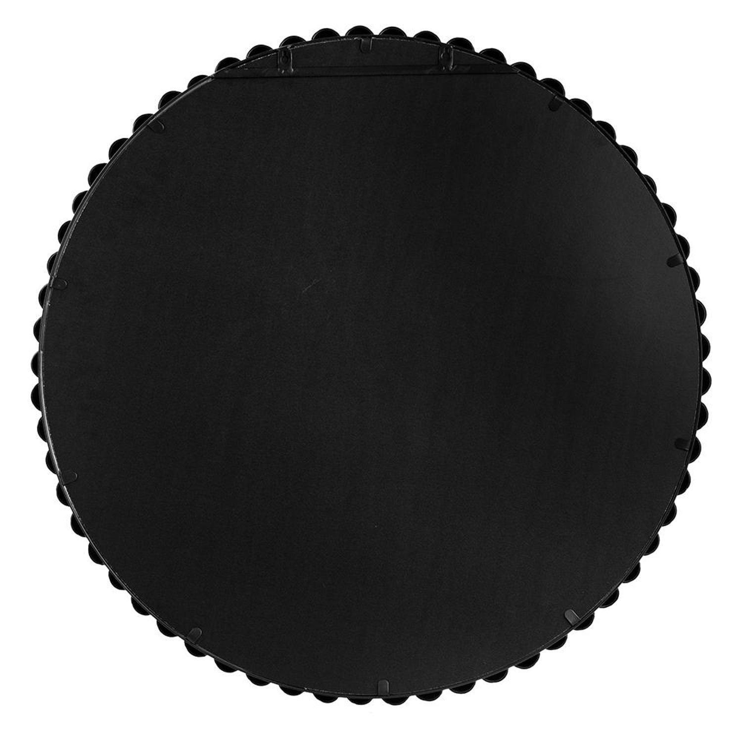 32" Black Iron Beaded Round Framed Accent Mirror - Bed & Bath