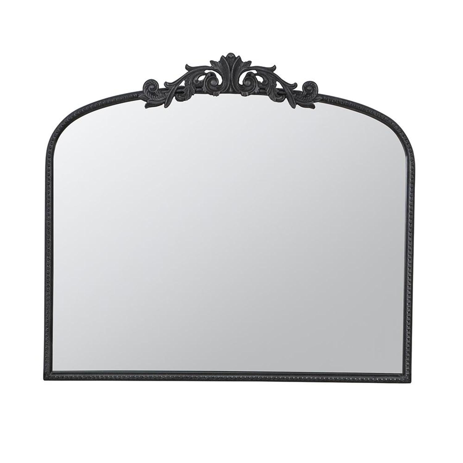 31" Black Arch Iron Framed Accent Mirror - Bed & Bath