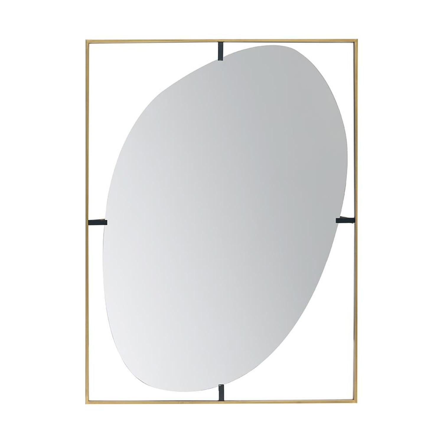 40" Gold Iron Framed Accent Mirror - Bed & Bath
