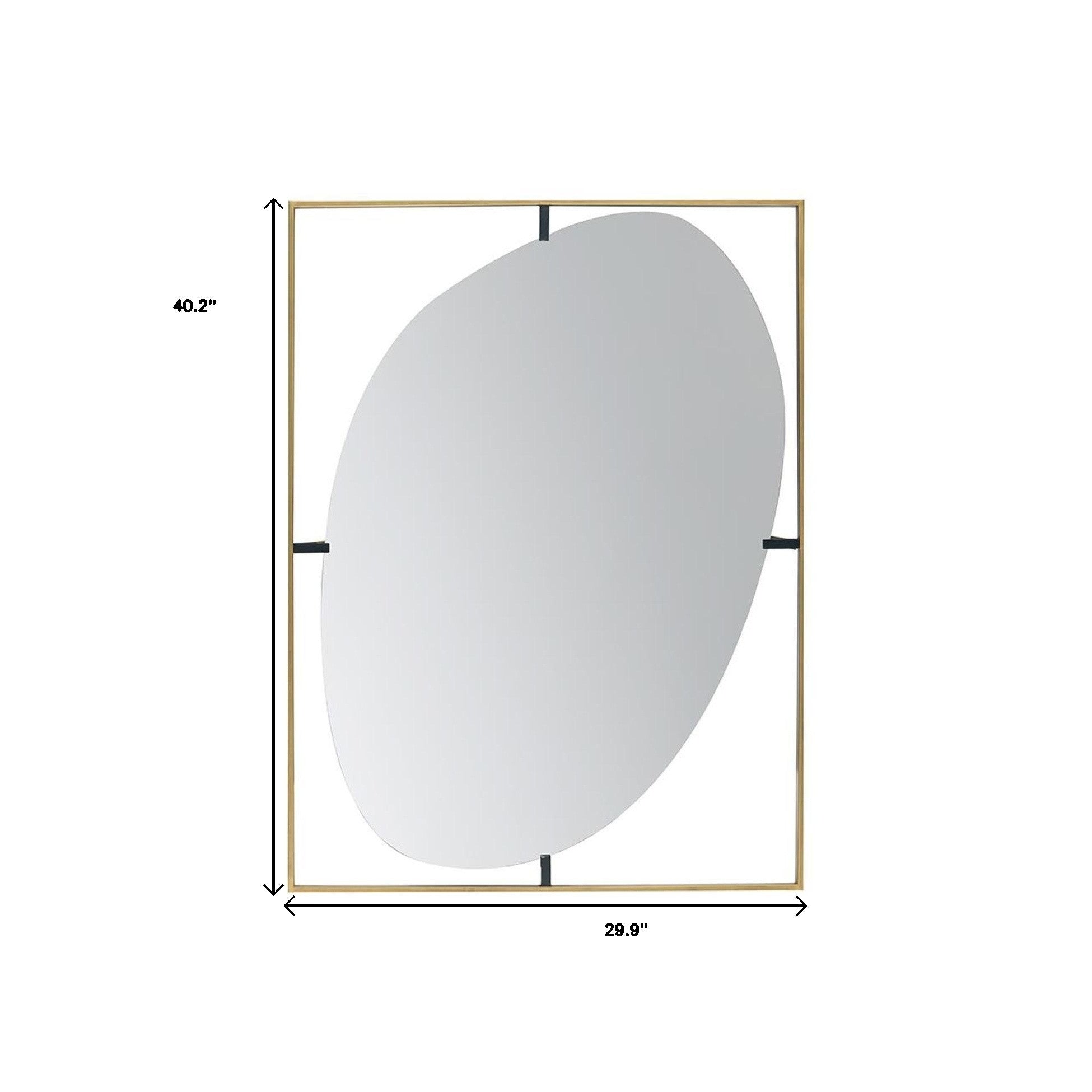 40" Gold Iron Framed Accent Mirror - Bed & Bath