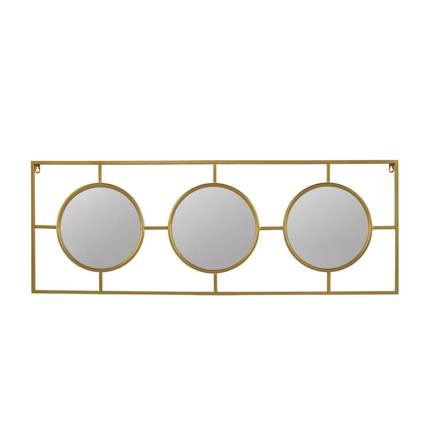 16" Gold Iron Framed Accent Mirror - Bed & Bath