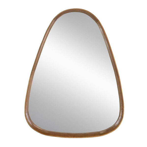 37" Brown Abstract Wood Framed Accent Mirror - Bed & Bath