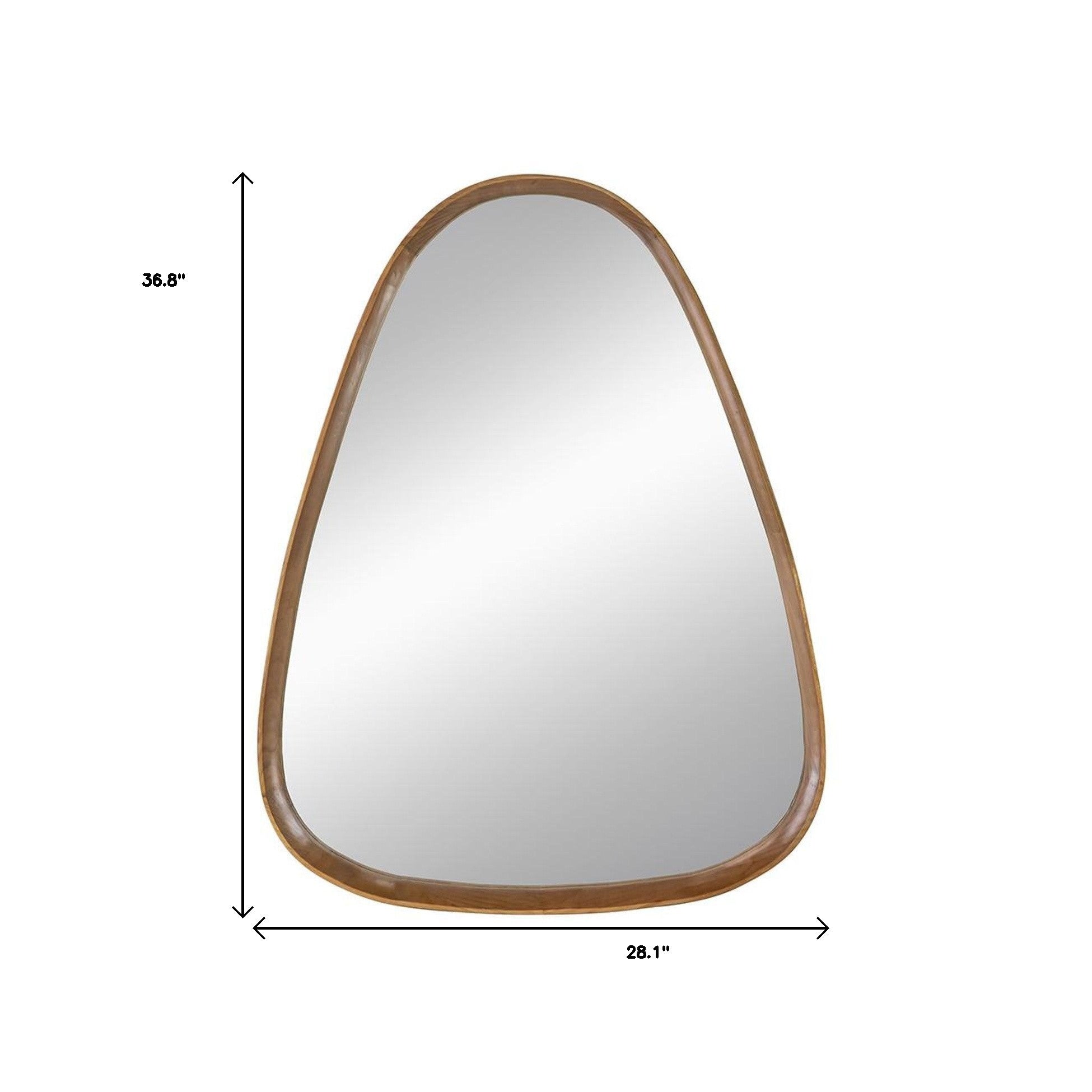 37" Brown Abstract Wood Framed Accent Mirror - Bed & Bath