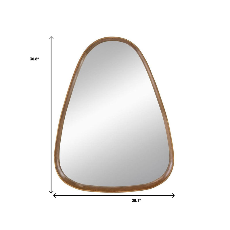 37" Brown Abstract Wood Framed Accent Mirror - Bed & Bath