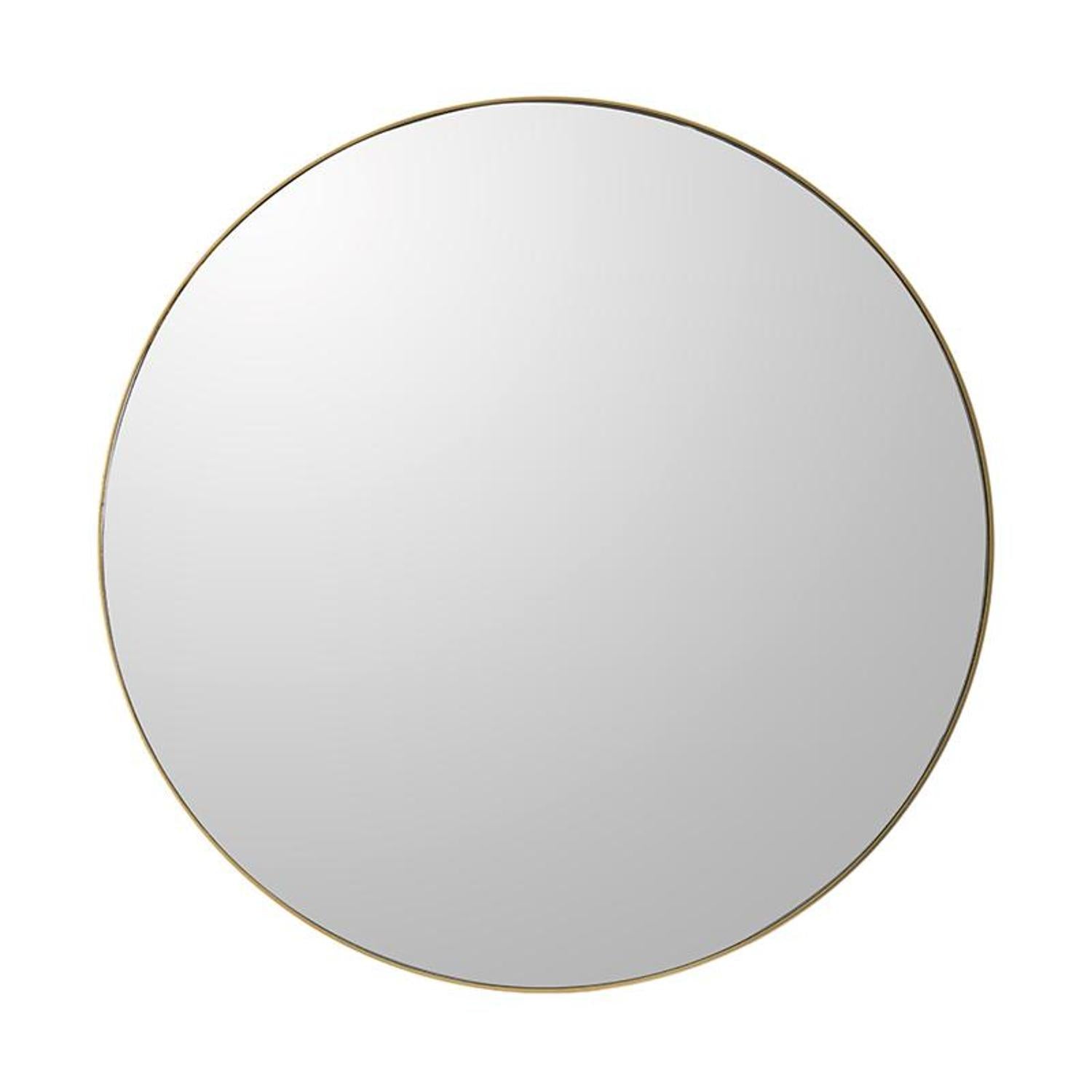 30" Gold Round Wood Framed Accent Mirror - Bed & Bath