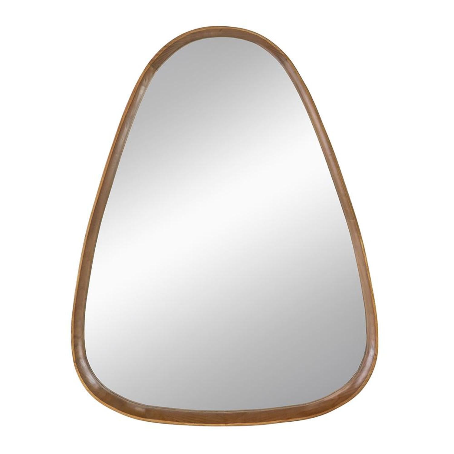 37" Brown Abstract Wood Framed Accent Mirror - Bed & Bath