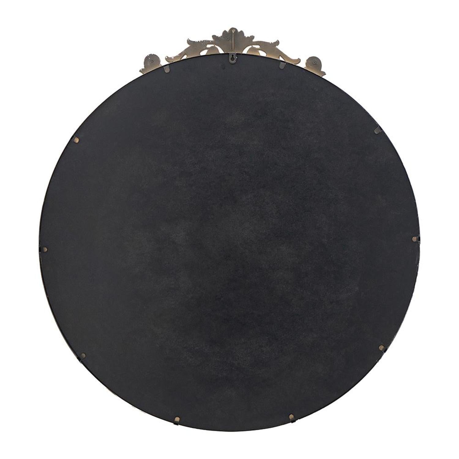 39" Gold Crowned Top Iron Framed Accent Mirror - Bed & Bath