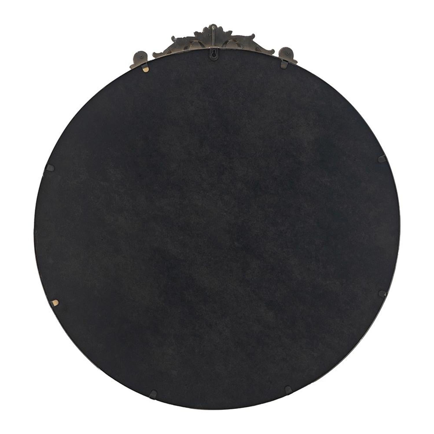 32" Gold Iron Crowned Top Framed Accent Mirror - Bed & Bath