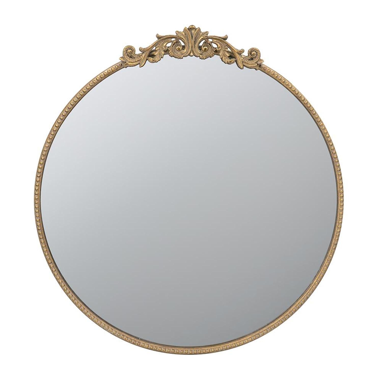 32" Gold Iron Crowned Top Framed Accent Mirror - Bed & Bath