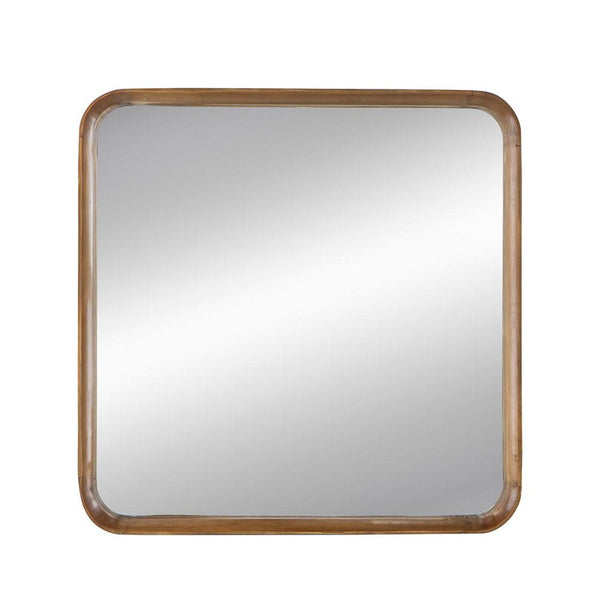 32" Brown Square Wood Framed Accent Mirror - Bed & Bath