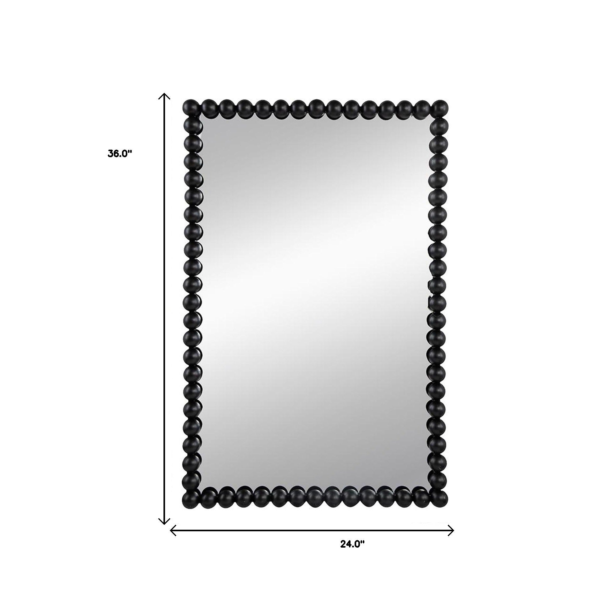 36" Black Iron Framed Accent Mirror - Bed & Bath