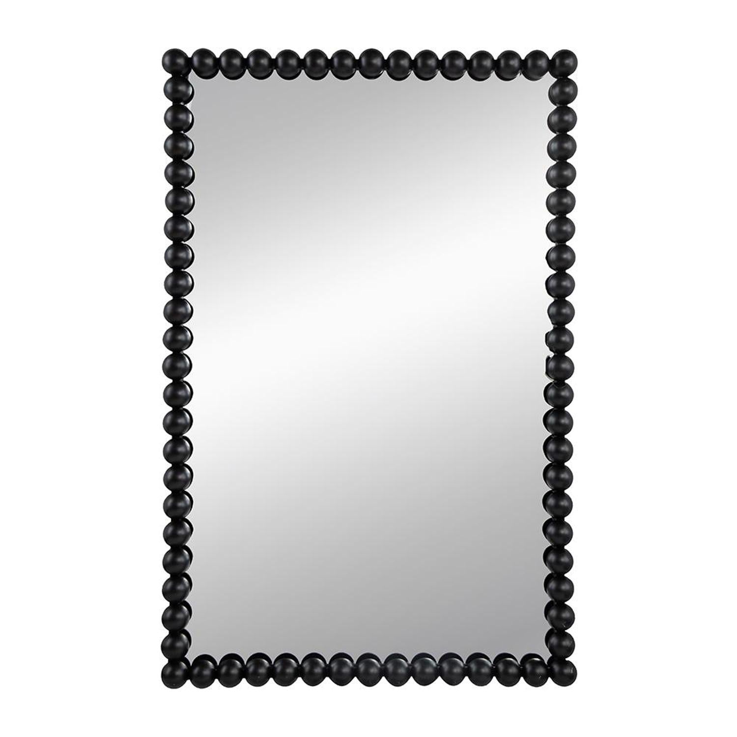 36" Black Iron Framed Accent Mirror - Bed & Bath