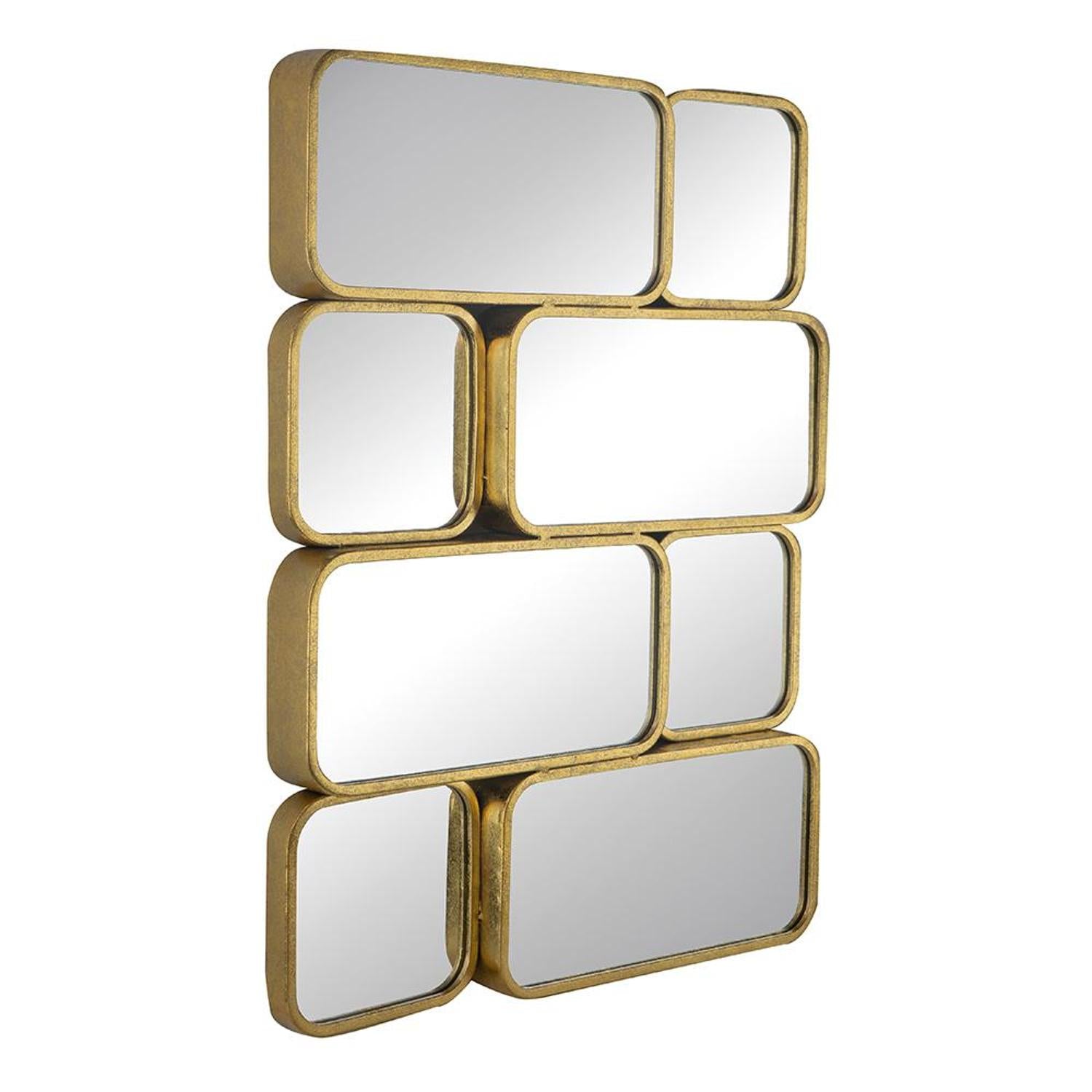 32" Gold Iron Framed Accent Mirror - Bed & Bath