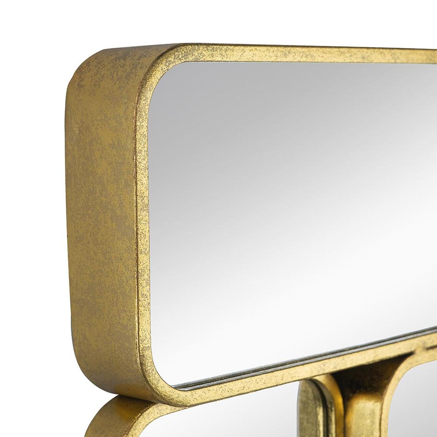 32" Gold Iron Framed Accent Mirror - Bed & Bath