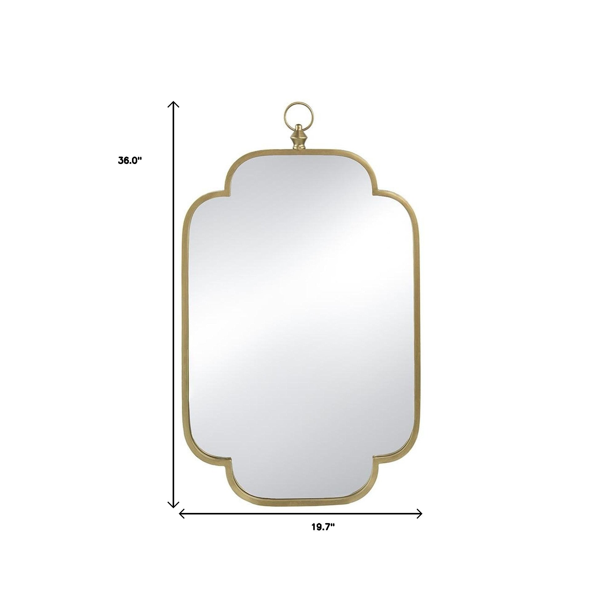 36" Gold Novelty Iron Framed Accent Mirror - Bed & Bath