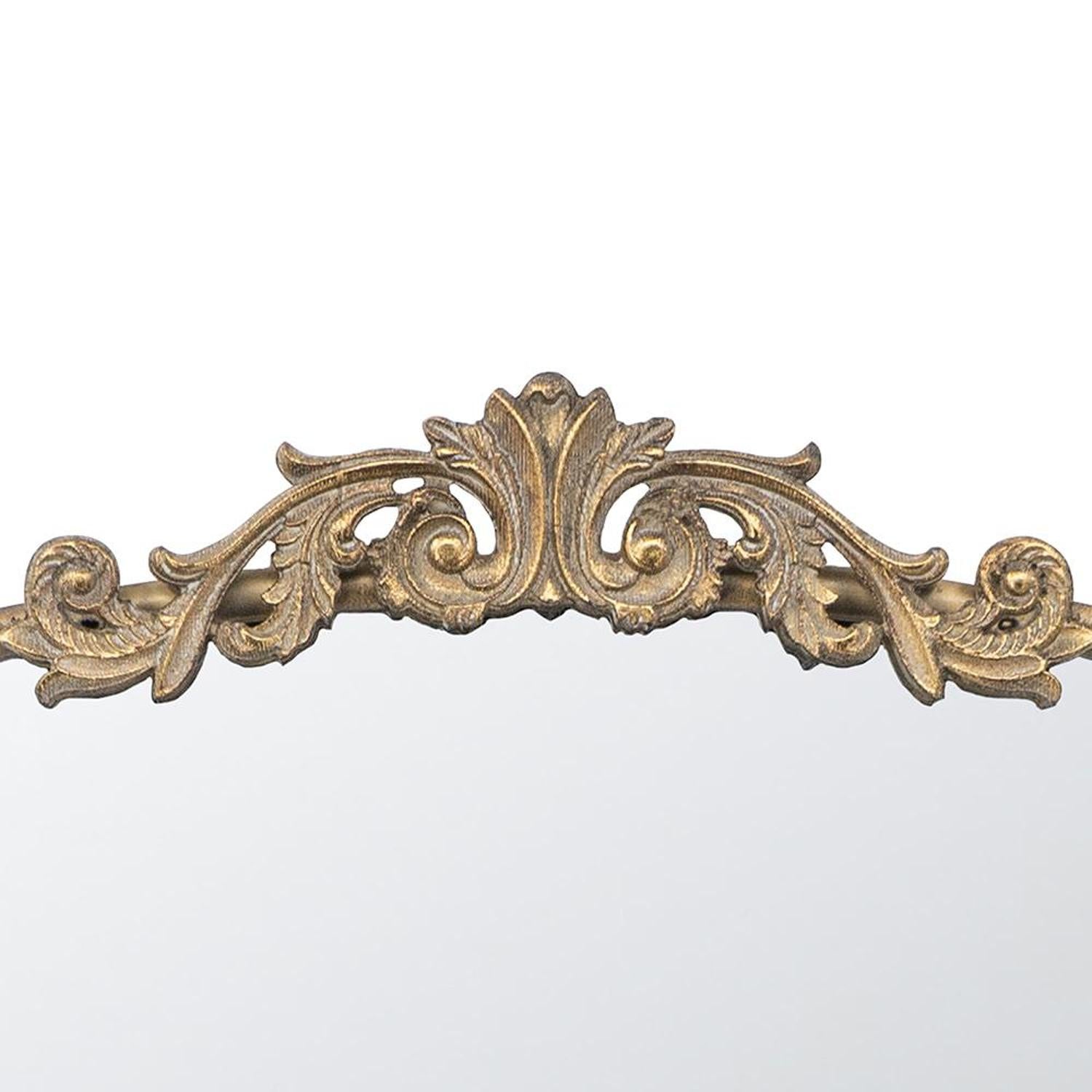 36" Gold Arch Iron Framed Accent Mirror - Bed & Bath