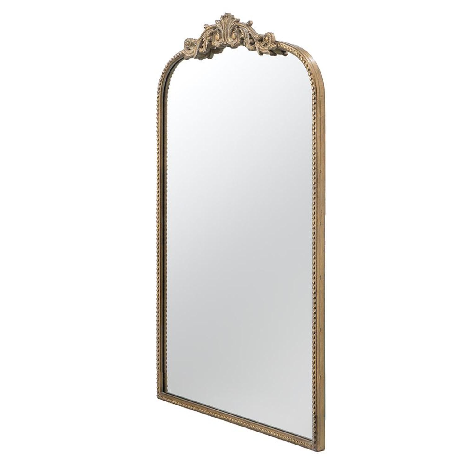 36" Gold Arch Iron Framed Accent Mirror - Bed & Bath