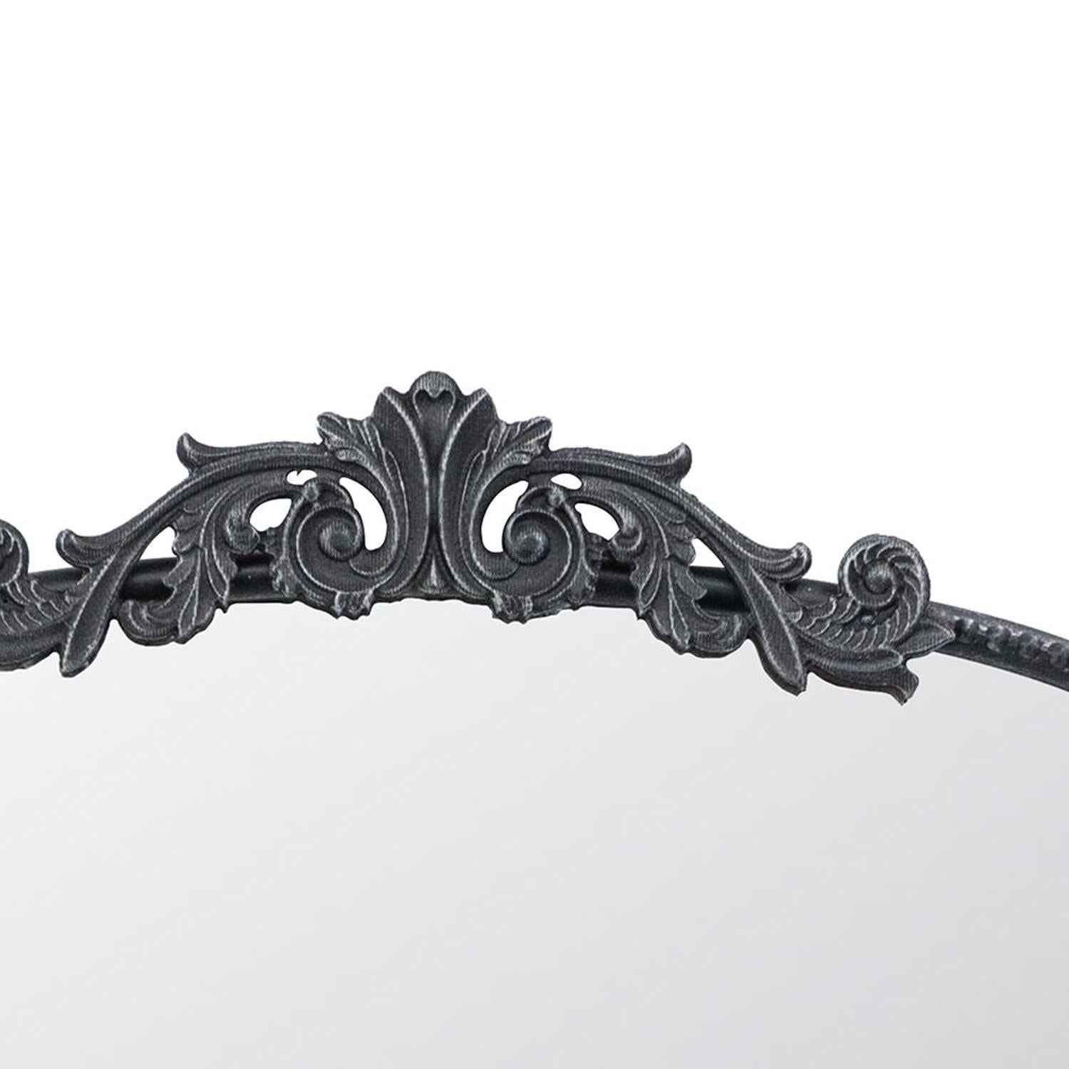 36" Black Arch Iron Framed Accent Mirror - Bed & Bath