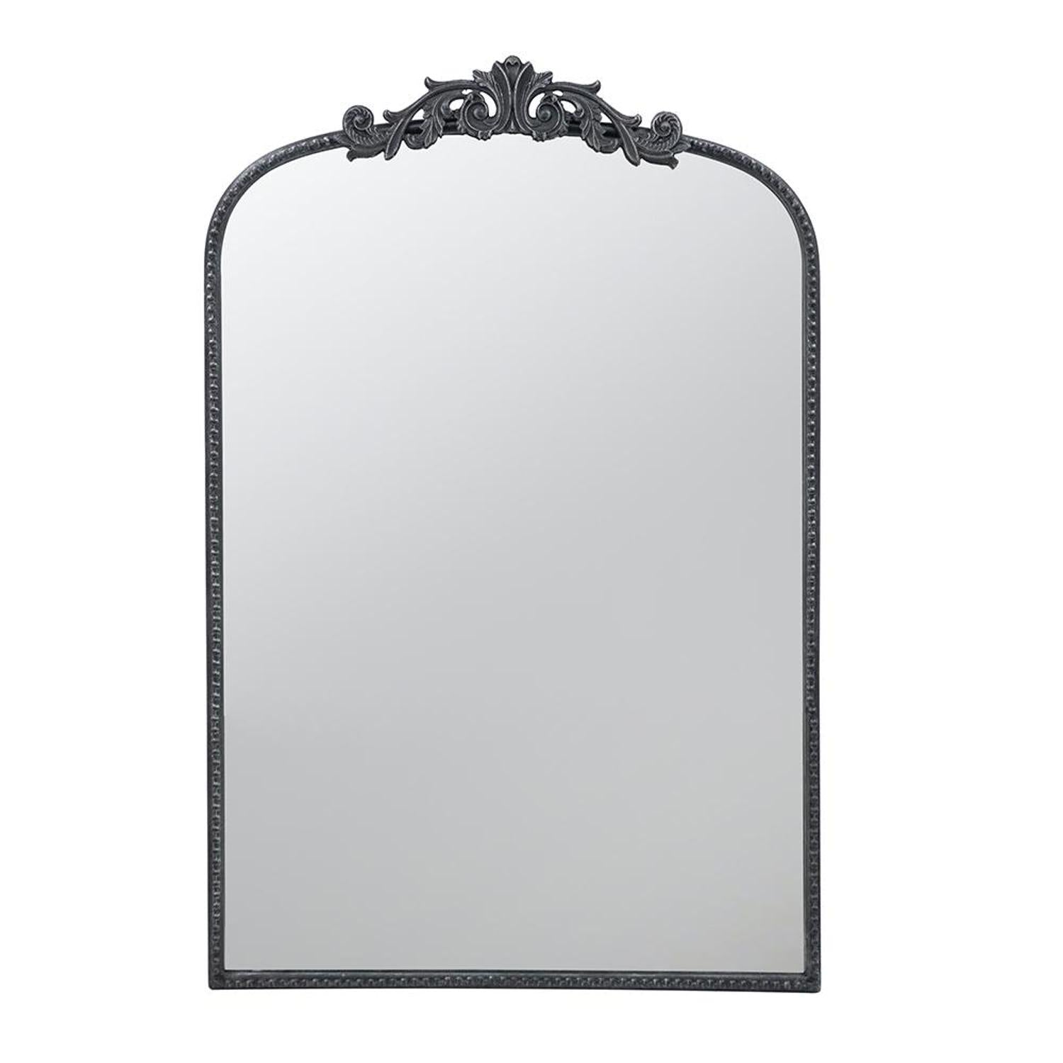 36" Black Arch Iron Framed Accent Mirror - Bed & Bath