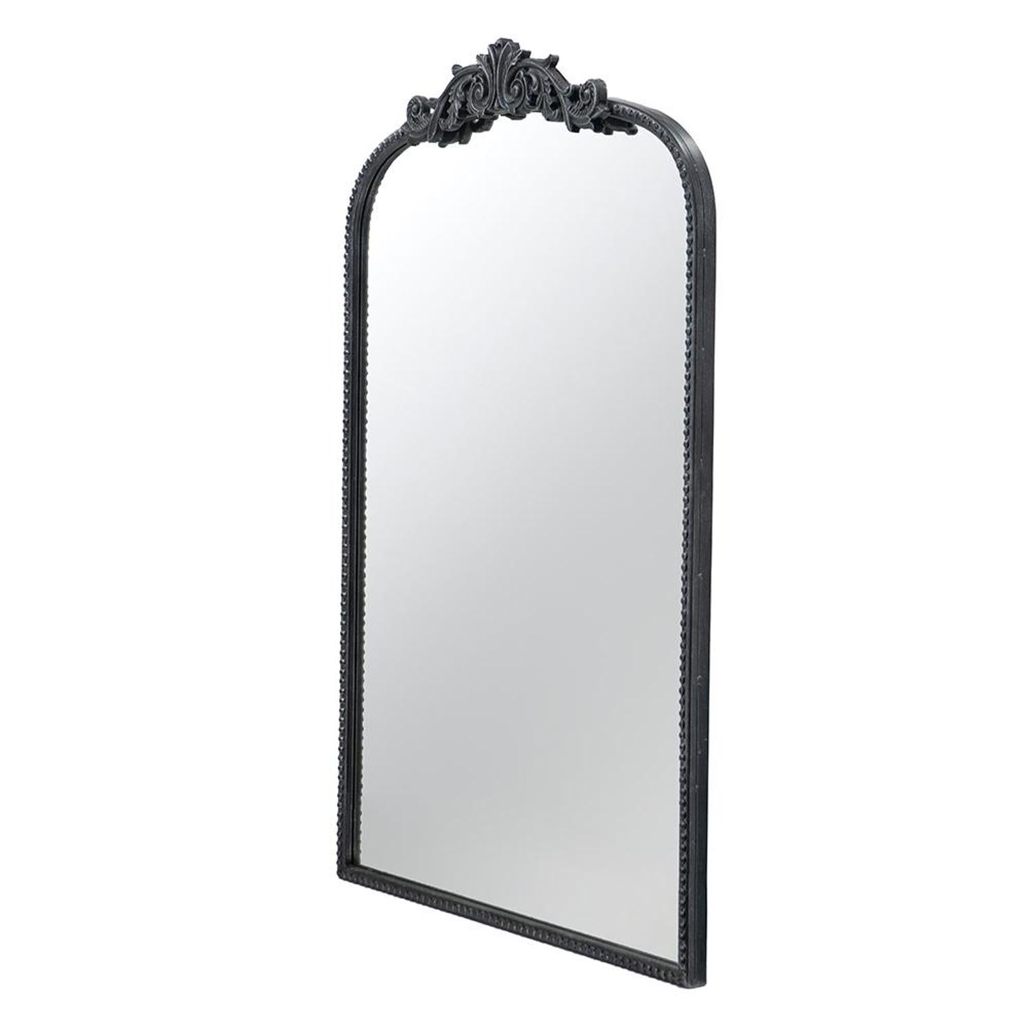 36" Black Arch Iron Framed Accent Mirror - Bed & Bath