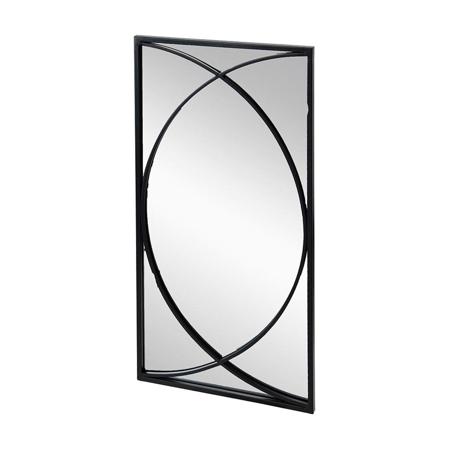 Set of Three Black Iron Framed Accent Mirror - Bed & Bath