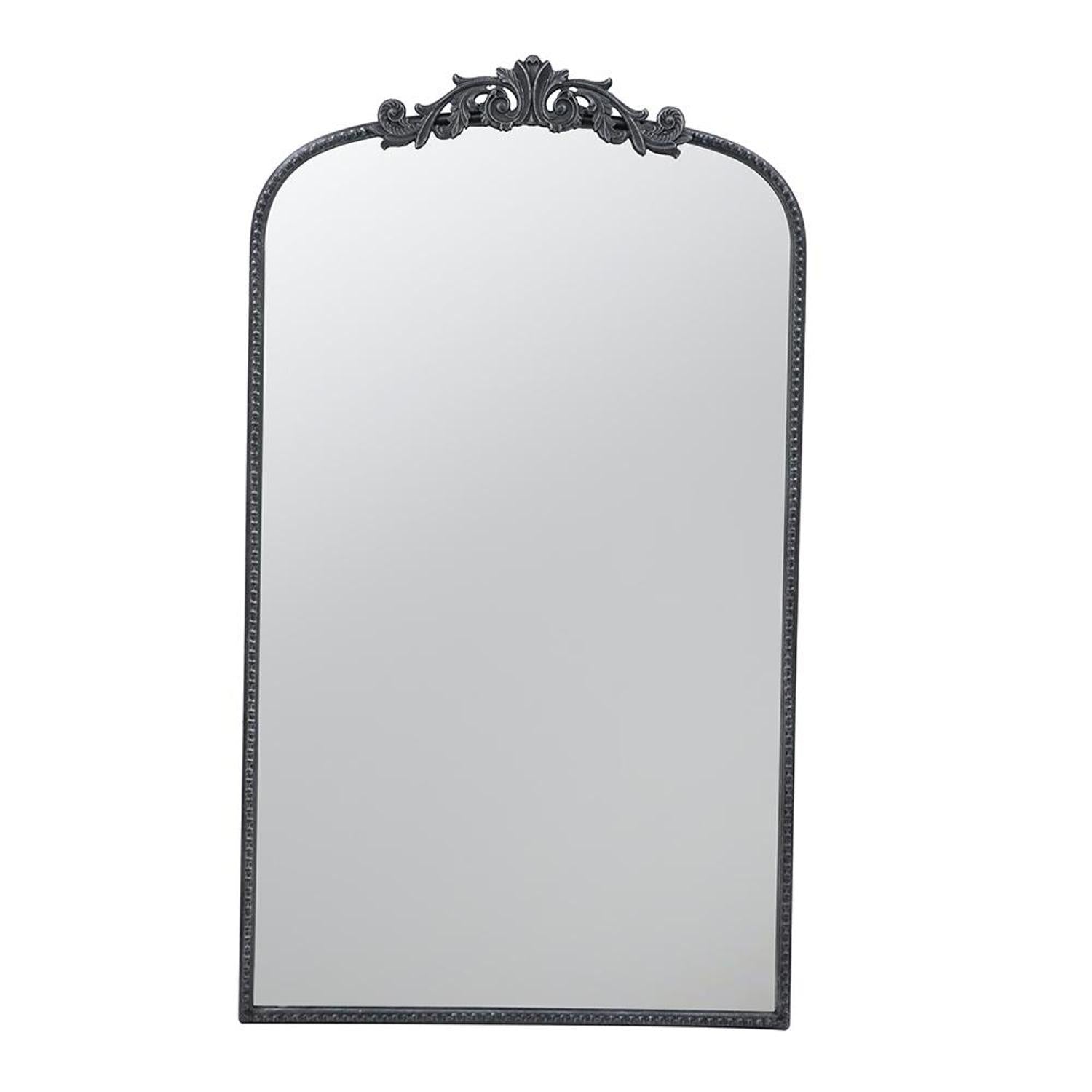 42" Black Arch Iron Framed Accent Mirror - Bed & Bath