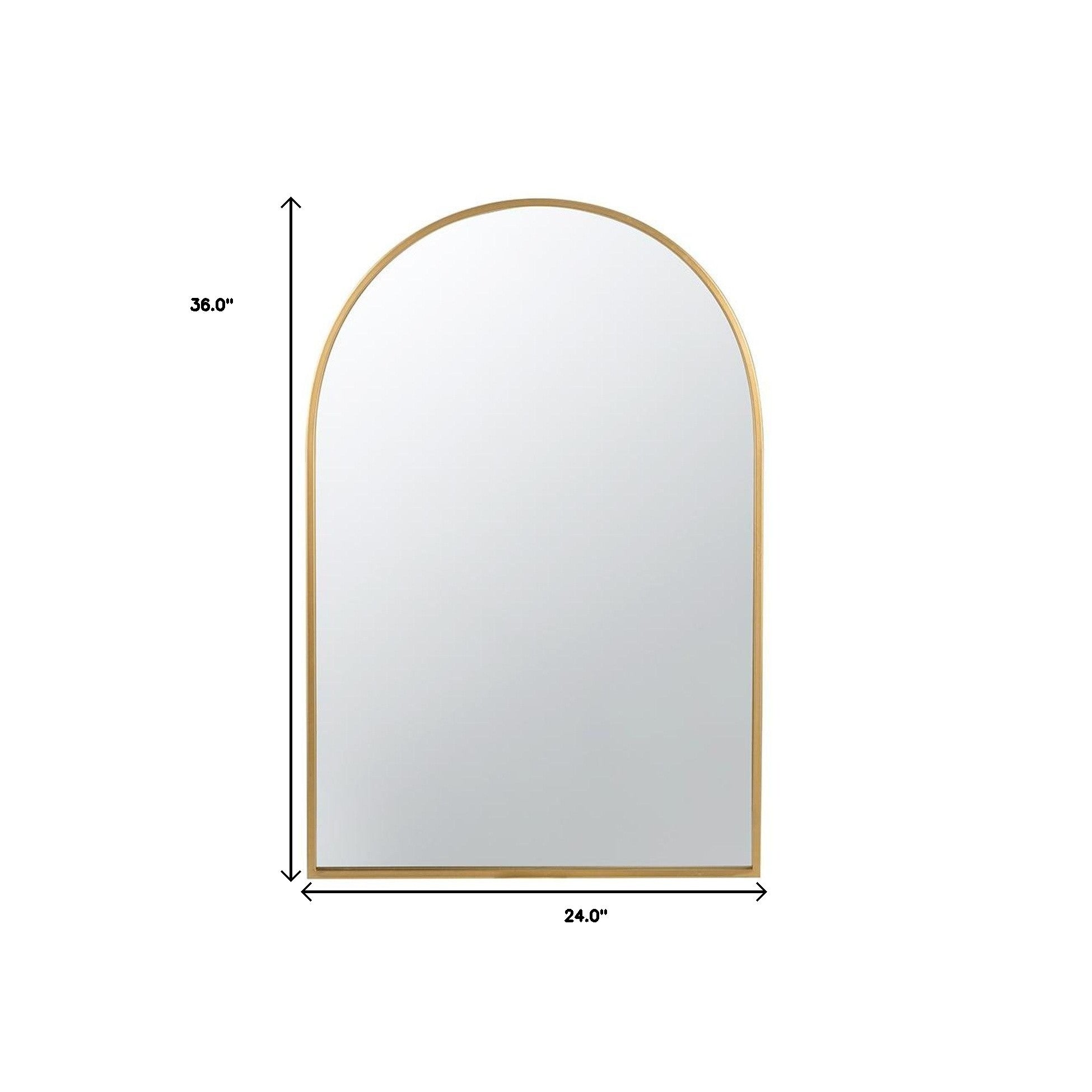 36" Gold Arch Iron Framed Accent Mirror - Bed & Bath
